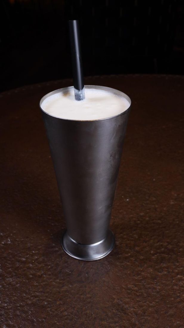 Chilled drink in a steel tumbler